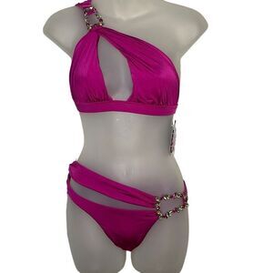 Beach Bunny  Bikini Jeweled Rare Can’t Buy Me Love NWT